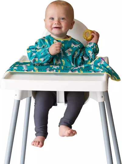 Tidy Tot Zebra Impermeabila Salopetă Silicon cu autocolant & Mâneci Verde
