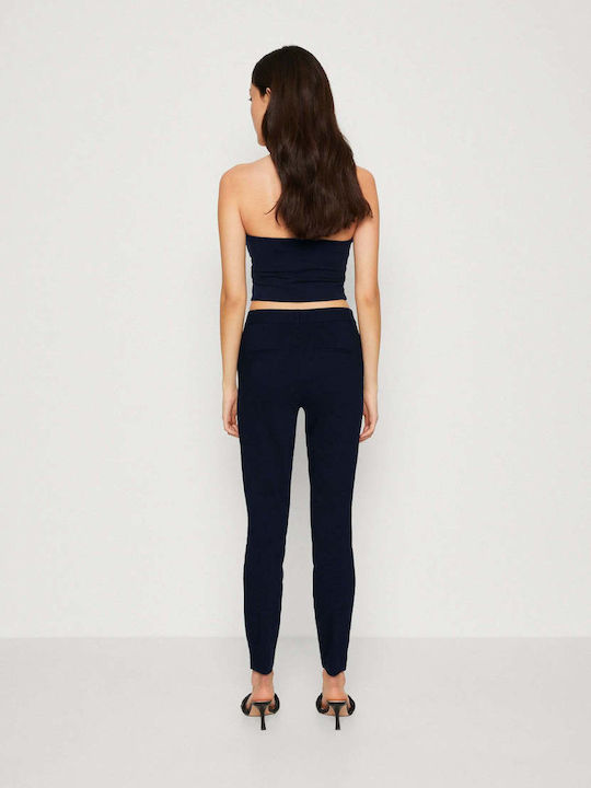 Vero Moda Γυναικείο Υφασμάτινο Παντελόνι σε Slim Εφαρμογή Navy Μπλε