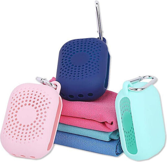 Alpin Pocket Microfiber Towel for Hair in Case Blue 90x32cm