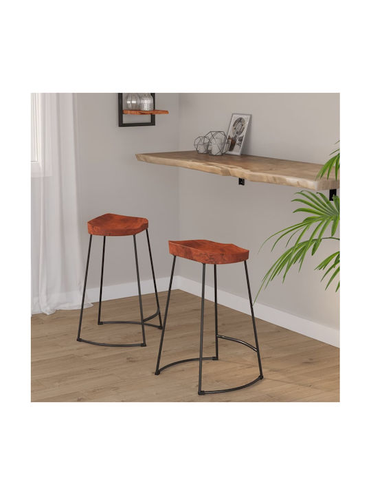 Stool Bar Wooden Gavin Coffee 2pcs 45x40x63cm