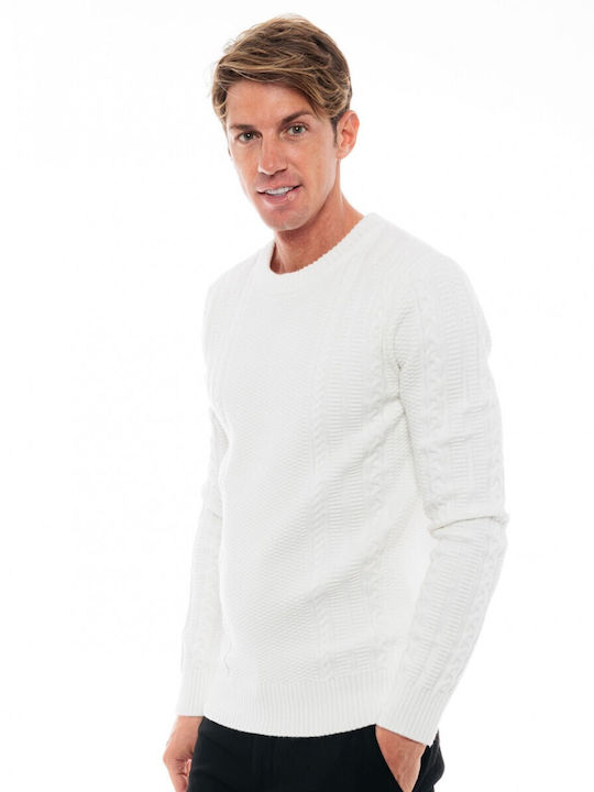 Biston Men's Long Sleeve Sweater White