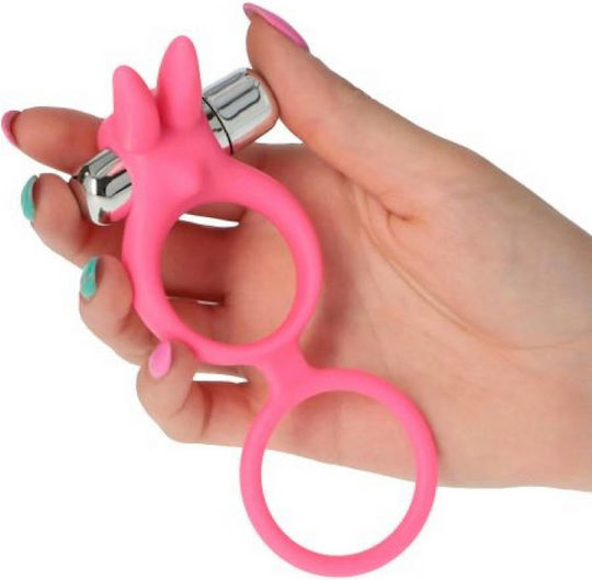 Toyz4lovers Couple Enhancer Δονούμενο Δαχτυλίδι Πέους & Όρχεων Σιλικόνης Pink