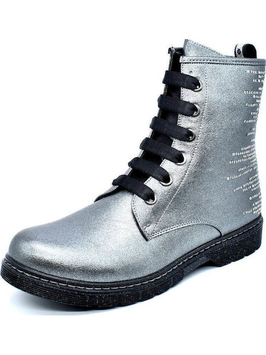 Kids Boots with Zipper Silver
