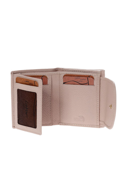 Small Leather Women's Wallet Classic with RFID Pink
