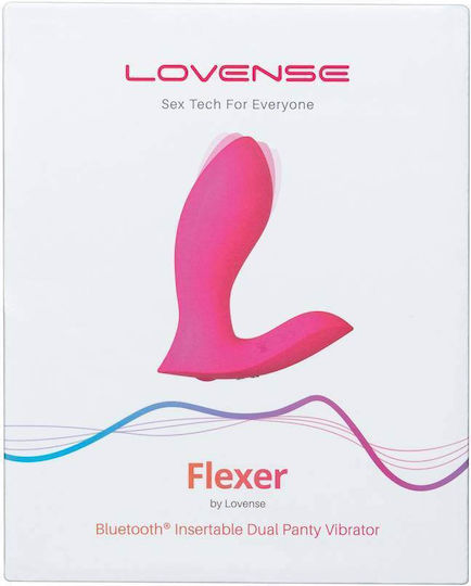 Lovense Flexer Mini Κλειτοριδικός Δονητής με Απομακρυσμένο Έλεγχο Insertable Dual Panty Vibrator 10.1cm Ροζ