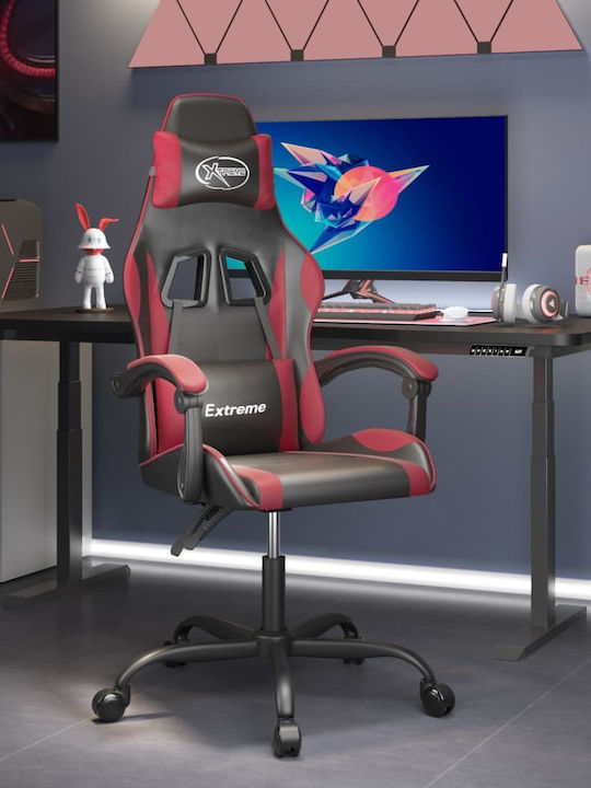 vidaXL 349574 Καρέκλα Gaming Δερματίνης Μαύρη/Μπορντό