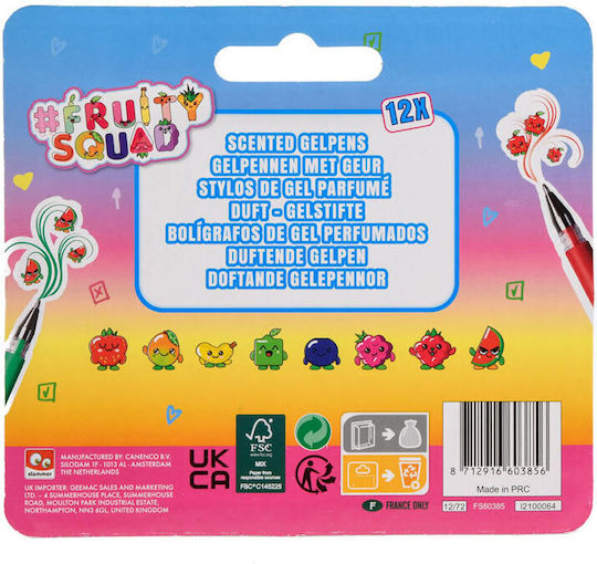 Canenco Fruity Squad Mini Gel Aromatische Zeichenmarker 10mm Set 12Stück