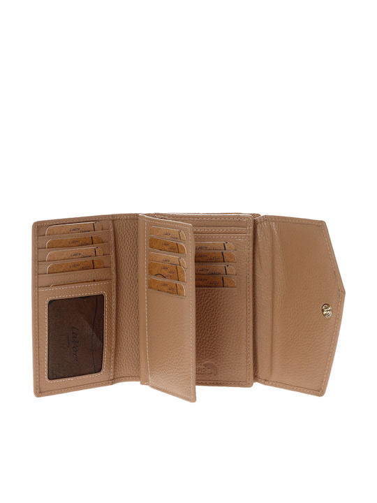 Small Leather Women's Wallet Classic with RFID Nude
