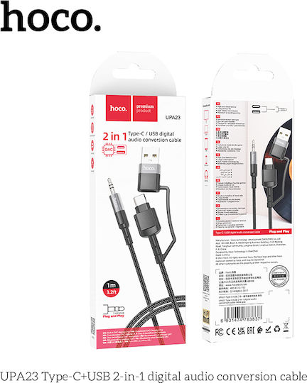 Hoco UPA23C Cable Type-C+USB to 3.5mm 1m 1pcs