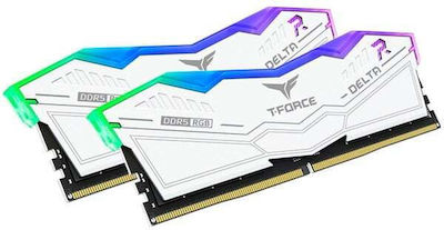 TeamGroup Delta RGB White 32GB DDR5 RAM με 2 Modules (2x16GB) και Ταχύτητα 7600 για Desktop