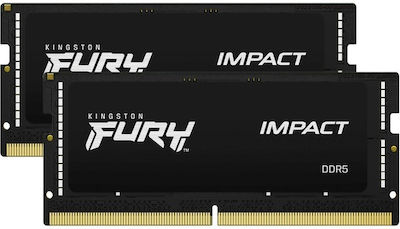 Kingston Fury Impact 64GB DDR5 RAM cu 2 module (2x32GB) și Viteză 5600 pentru Laptop