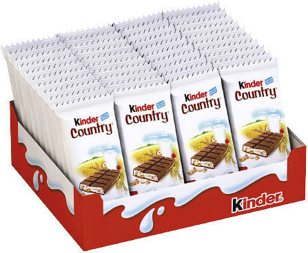 Kinder Country Σοκολάτα Γάλακτος με Κρέμα & Δημητριακά 23.5gr 40τμχ