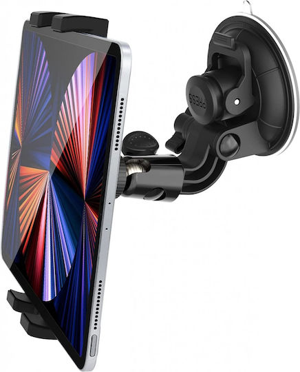 Techly Windscreen Mount Holder for Tablet Car Mobile & Tablet Mounts 7" - 10.1" with Adjustable Hooks Black