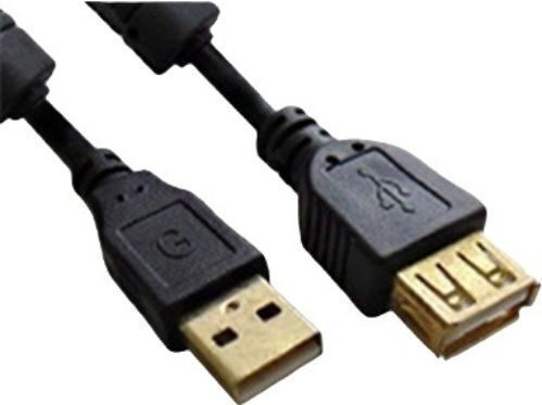USB 2.0 Kabel USB-A-Stecker - USB-A-Buchse Schwarz 1.8m 04.001.0408