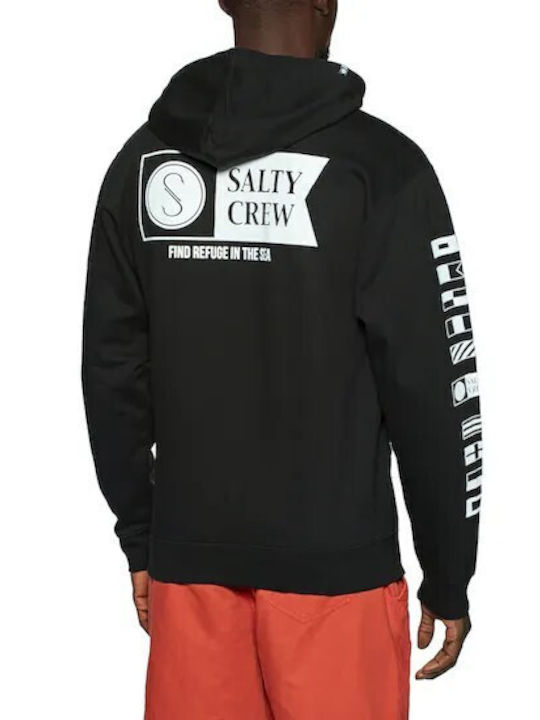 Salty Crew Men's Sweatshirt with Hood and Pockets Black