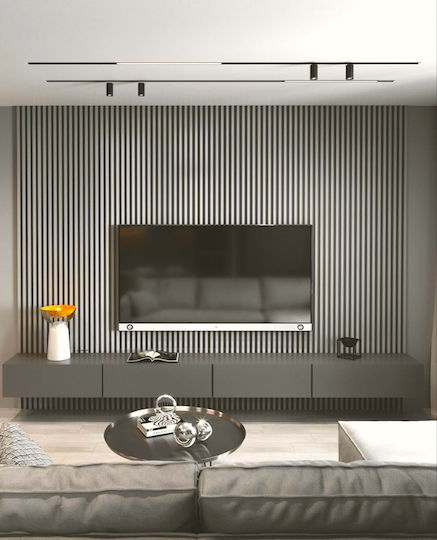 3D Πάνελ Τοίχου Αφρώδες με Κόλλα Piano 2 Grey Oak/Rust Γκρι 290x12.2x1.2εκ.