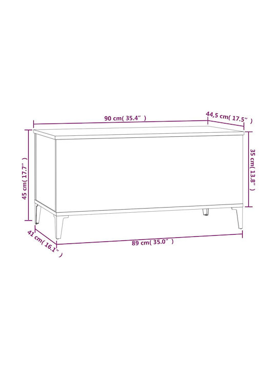 Rectangular Central Wooden Coffee Table with Lifting Mechanism Sonoma M90xW44.5xH45cm
