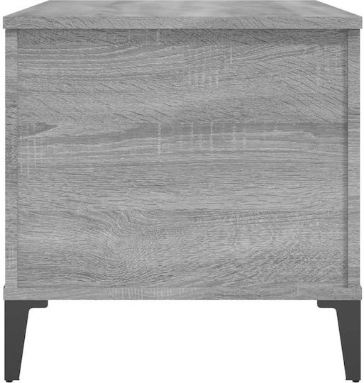 Rectangular Central Wooden Coffee Table with Lifting Mechanism Gray 90x44.5x45 cm