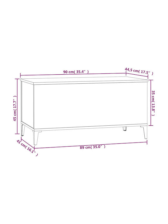 Rectangular Central Wooden Coffee Table with Lifting Mechanism Gray 90x44.5x45 cm