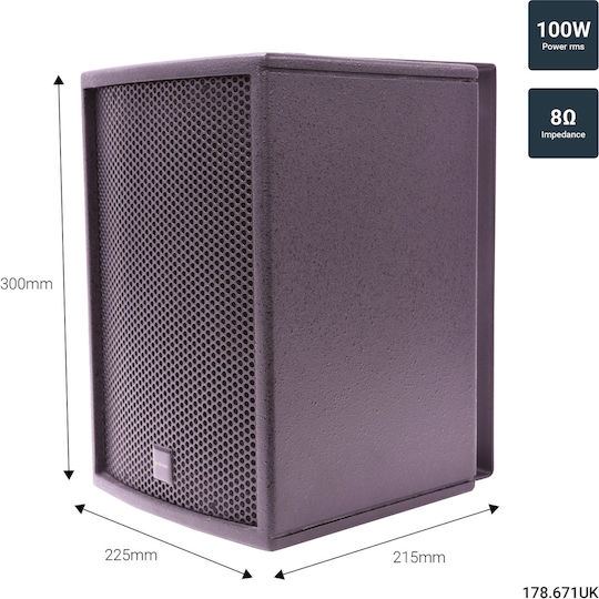 Citronic CS-610B Passive Speaker PA 100W with Woofer 6" 22.5x21.5x30cm.