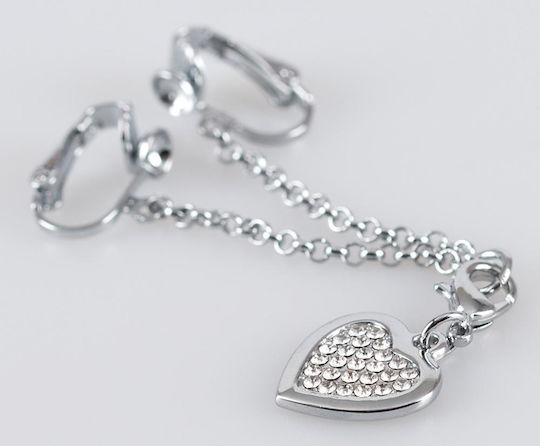 CyprusLoveShop Σφιγκτήρες Θηλών Intimate Heart-Shaped Chain Silver
