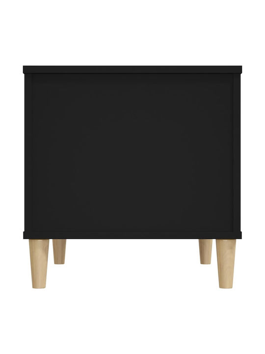 Rectangular Central Wooden Coffee Table with Lifting Mechanism Black 60x44.5x45 cm
