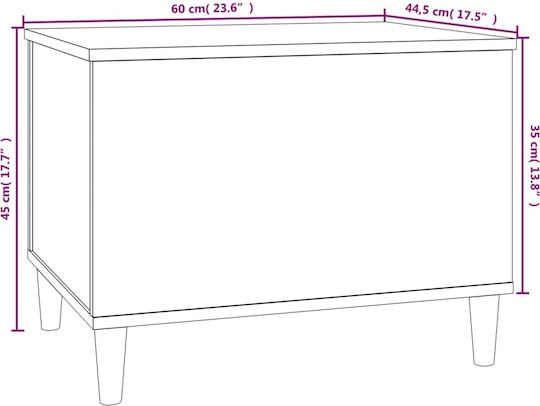 Rectangular Central Wooden Coffee Table with Lifting Mechanism Black 60x44.5x45 cm
