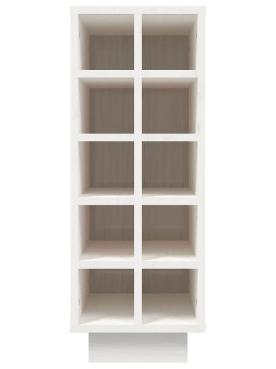 vidaXL Επιδαπέδια Μπουκαλοθήκη Ξύλινη Λευκή 23x34x61εκ.