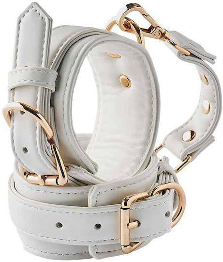 Dream Toys Blaze Elite Leather Handcuffs Cătușe White