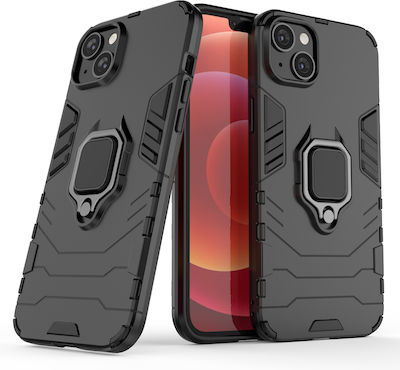 Hurtel Ring Armor Plastic Back Cover Durable Black (iPhone 14 Pro Max)