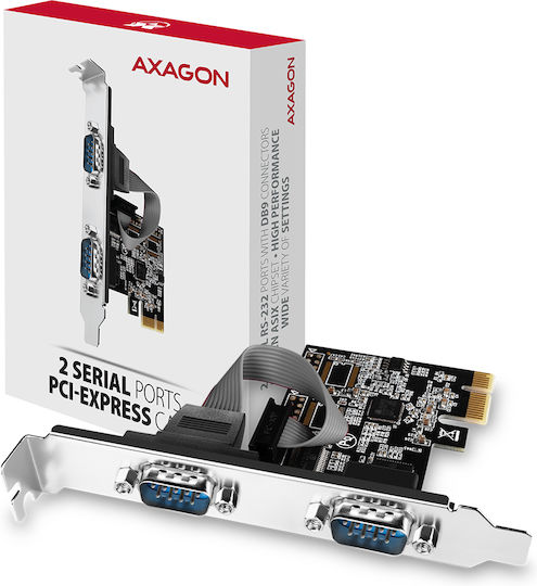 Axagon PCIe Controller with 2 RS232 DB9 Serial Ports