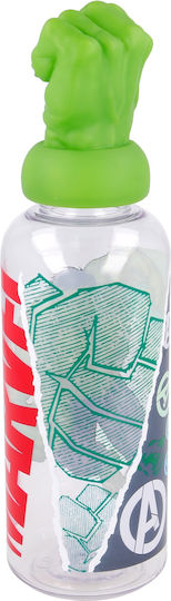 Stor 3D Hulk Colaj Sticlă Pentru Copii Avengers Plastic Verde 560ml