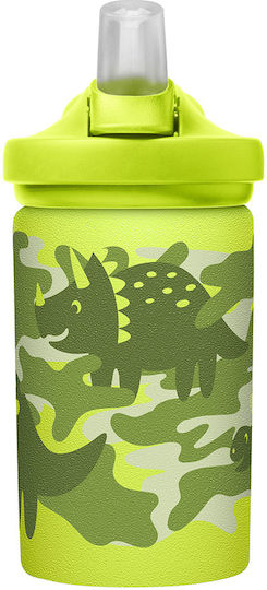 Camelbak Dino Camo Παιδικό Παγούρι Θερμός Δεινόσαυρος Ανοξείδωτο με Καλαμάκι Non Spill Πράσινο 400ml