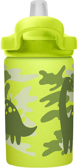 Camelbak Dino Camo Παιδικό Παγούρι Θερμός Δεινόσαυρος Ανοξείδωτο με Καλαμάκι Non Spill Πράσινο 400ml