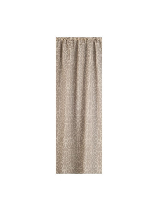 Omega Home Κουρτίνα με Τρέσα Μπέζ 145x270εκ.