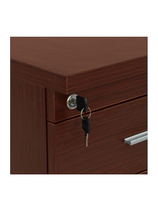 Vance Office Storage Chipboard Drawer with Lock & 3 Drawers Wenge L40xW46xH75cm