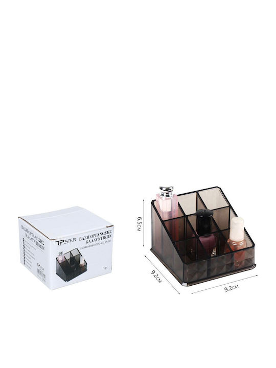 Tpster Organizator Cosmetice Cu 9 Compartimente Maro 9.2x9.2x6.5cm
