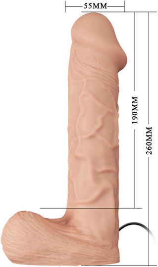 Baile Harness με Dildo 26cm και Δόνηση στο χρώμα του δέρματος