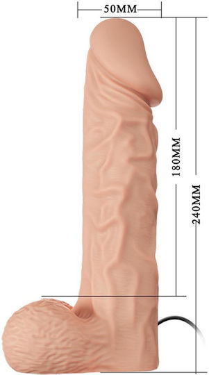 Baile Harness with Dildo 24cm and Vibration in skin color