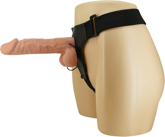 Baile Harness with Dildo 24cm and Vibration in skin color
