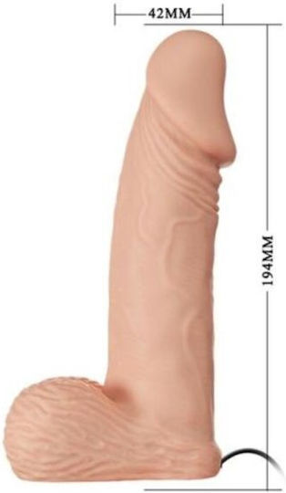 Baile Ultra Passionate Harness Harness με Dildo 19.4cm και Δόνηση στο χρώμα του δέρματος