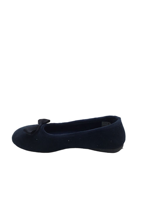 Damen Winter Ballerinas Hausschuhe Comfy 237-Blau