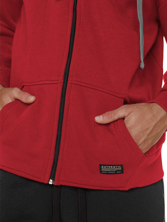 Bodymove Men's Sweatshirt Jacket with Hood Red