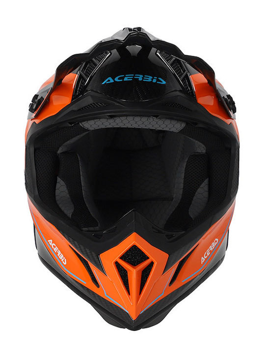 Acerbis Steel Carbon Black/Orange Motorcycle Helmet Motocross ECE 22.06 1000gr
