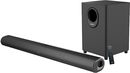 F&D HT-330 Саундбар 2.1 Bluetooth и HDMI 80W с Безжичен Субуфер и Дистанционно Черен