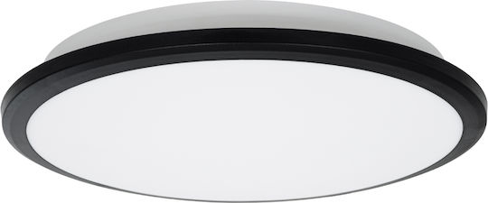 GloboStar Tuffin Ceiling Mount Light Bathroom 30cm Black with Integrated LED