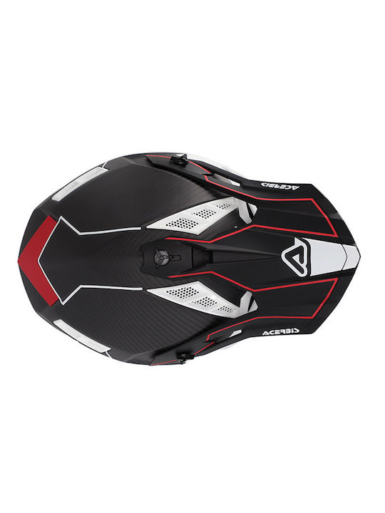 Acerbis Steel Carbon Matt Black/Light Blue Motorcycle Helmet Motocross ECE 22.06