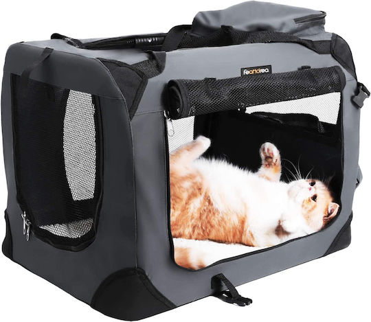 Feandrea Dog Kennel Waterproof Dog Carrying Gray Handbag L60xW40xH40cm