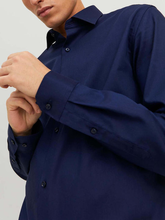 Cu mânecă lungă Bumbac Cămașă în Linie ingusta Perfect Navy