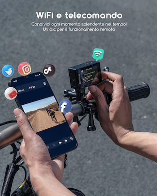 COOAU SPC05S Action Camera 4K Ultra HD Υποβρύχια με WiFi Μαύρη με Οθόνη 2"